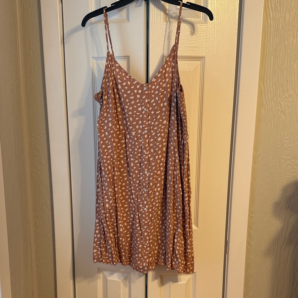 Tan Animal Inspired Dot Dress
